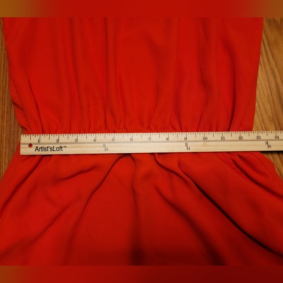 Banana Republic Womens Strappy Cutout Mini Dress V Neck Pockets Sz 4 Posted Red - Picture 6 of 16